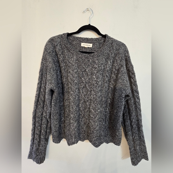 Lucky Brand Charcoal Cable Knit Slouchy Sweater. Excellent Condition. - Picture 4 of 8